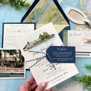 Vintage Sagamore Resort Wedding Invitation Bolton Landing, New York Design Fee image 2