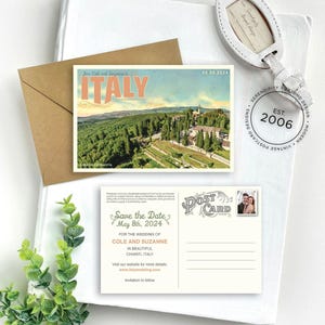 Save the Date - Chianti, Italy - Vintage Travel Postcard  - Design Fee