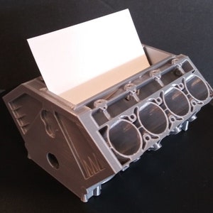 V8 Engine Block Business Card Holder - Chevy Ford Mopar Engine Block Pencil Holder
