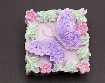 3D Butterfly hand and body soap bar - coconut milk soap - choose your color and fragrance