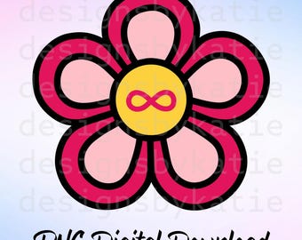 Simbolo di infinito floreale indigeno PNG / Download digitale Clipart di fiori meticci