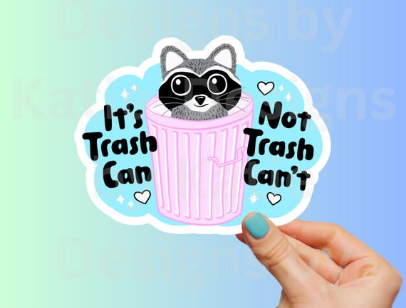 Trash Can Raccoon Sticker