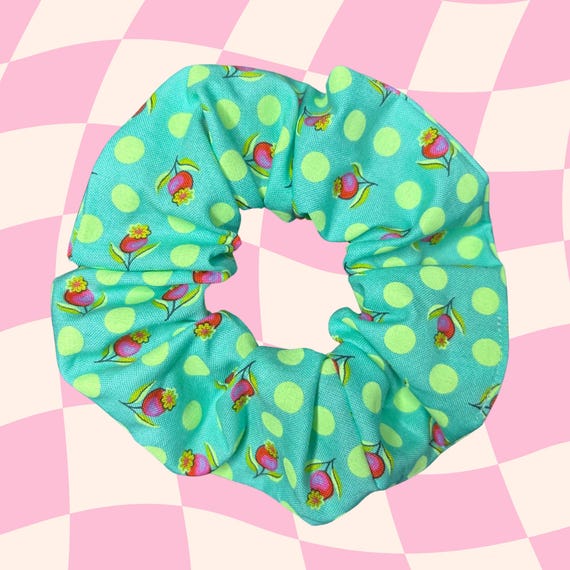 Turquoise Blueberry Scrunchie