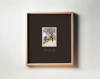 Custom Travel Stamp Art Print: Personalized Favorite Place Illustration Gift, Personalized home decor