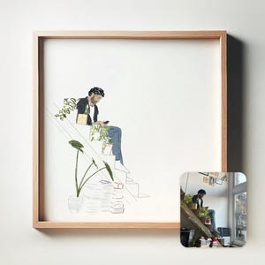 Dibujo minimalista a partir de una foto. Boceto de arte lineal personalizado a partir de una foto. Retrato personalizado dibujado a mano. Regalo de inauguración de la casa a medida. Boceto del hogar.