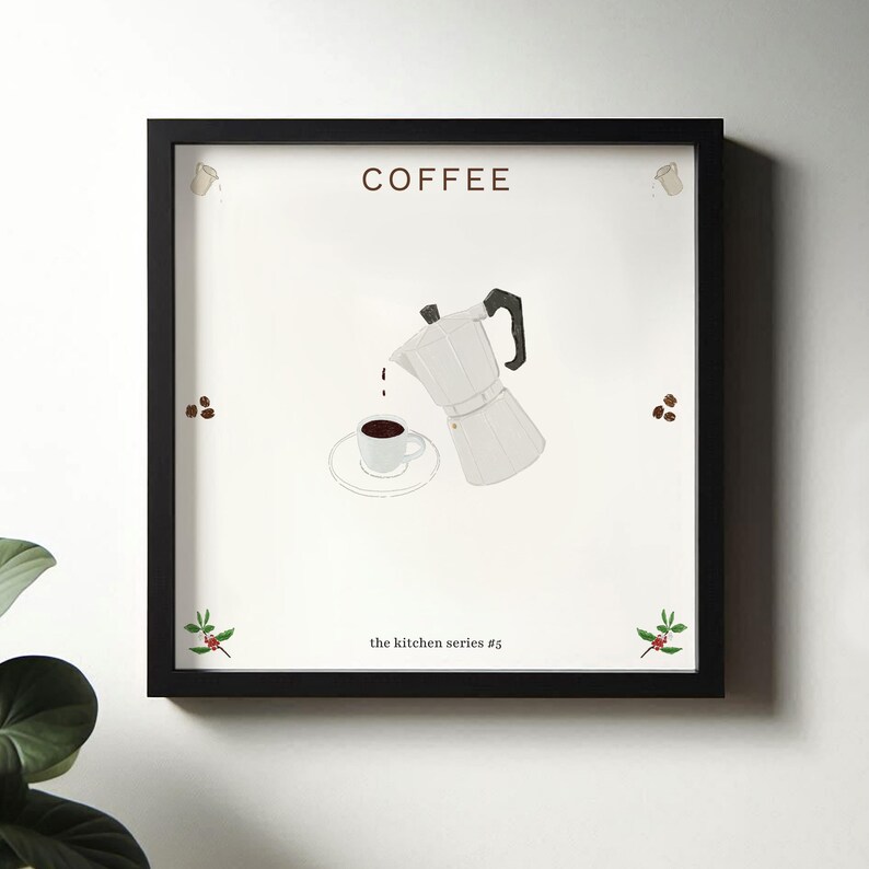 Coffee Print Italian Moka Pot Wall Art Kitchen Print Apartment Wall Art