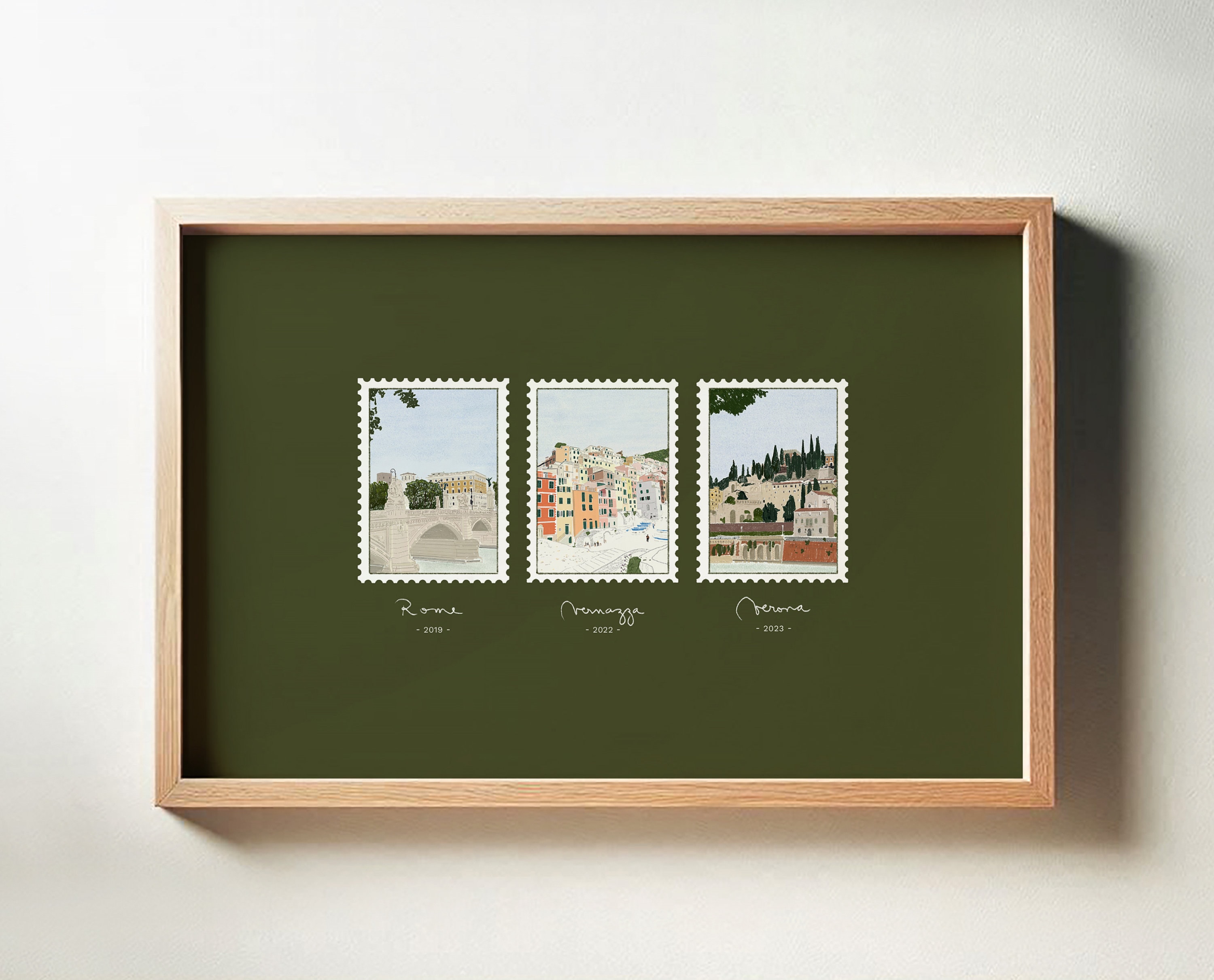 Personalised Favourite Place Sketch Travel Couples Gift Idea Italy Print Gift Best Friend Custom Travel Memories Art Personalized Stamp