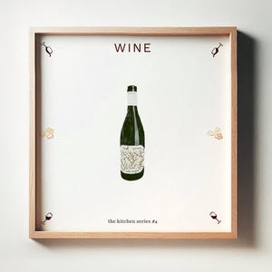 Wine Art Print: Minimalist Kitchen Wall Art