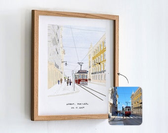 Custom Favorite Place Sketch from Photo Custom Travel Wall Art Personalised Gift for Couple Ideas Housewarming Gift Anniversary Print