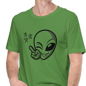 探究的な質問ユニセックスグラフィックTシャツ | オタクや思想家のための面白いエイリアンユーモアスマイルギャラクシー夜空宇宙オタクTシャツ