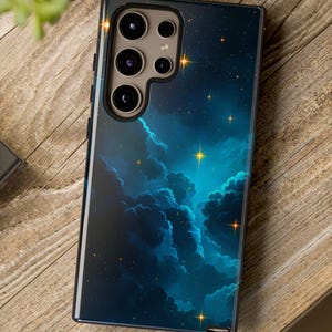 Starry Night Sky Serenade Tough Case - Fits iPhone, Samsung Galaxy, Google Pixel Models, Dark Cosmic, Starlit Space, Milky Way