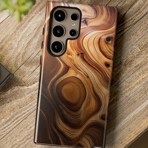 Got Wood? Tough Case - Fits iPhone and Samsung Galaxy, Natural Cedar Oak Grain Flow Motif, Rustic Luxe Modern Nature