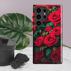 Prick From a Rose - Tough case for Samsung®, Romantic Rose Garden, Gift of Love for Her, Vibrant Red Roses, Beautiful Woman, Forever Flowers