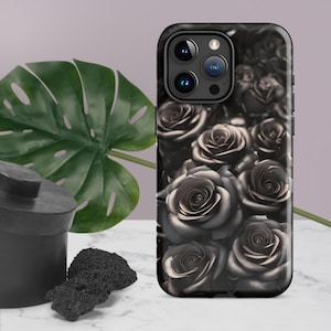 Ghost of a Rose - Tough Case for iPhone®, Dark Goth Vampire Fantasy, Elegant Floral Gift for Him & Her, Edge Black Rose Vibe, Gothic Romance