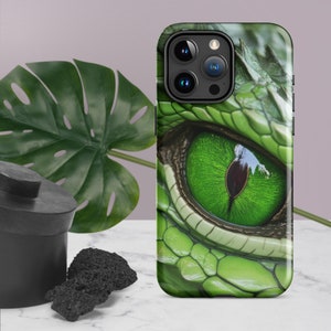 Green Dragon Eye iPhone Case: Fantasy RPG Phone Cover