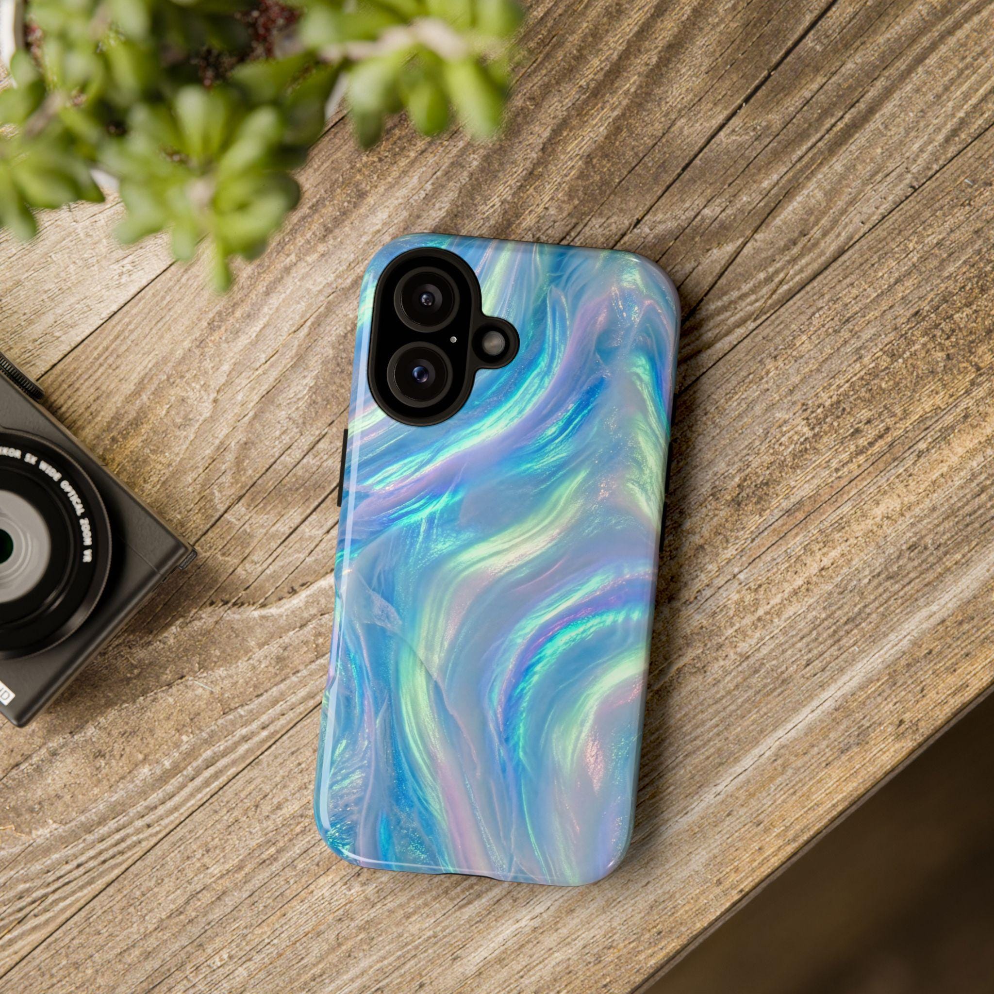 Blue Fire Opal Moonstone Motif Tough Case - Fits iPhone and Samsung ...