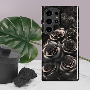Ghost of a Rose - Tough case for Samsung®,Dark Goth Vampire Fantasy, Elegant Floral Gift for Him & Her, Edge Black Rose Vibe, Gothic Romance