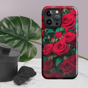 Red Roses iPhone Case: Romantic Floral Garden Tough Case