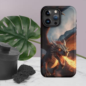 Firestorm - Fire Breathing Dragon iPhone Tough Case: Fantasycore DND Phone Cover