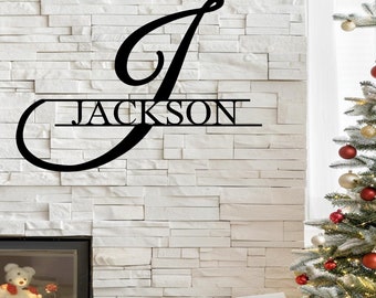 Personalisierte Familien Name Metall Zeichen, Benutzerdefinierte Anfangsbuchstaben Zeichen, Metall Monogramm Zeichen, Nachname Zeichen, Wand Kunst Dekor, Housewarming Geschenk