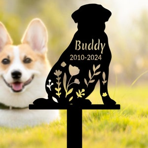 Custom Metal Dog Memorial Stake, Labrador Retriever Grave Marker, Personalized Dog Garden Sign, Dog Loss Gift, Garden Decor, Sympathy Sign