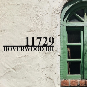 Custom Metal House Number Sign,Personalized Address Sign with Street Name,Modern Address Number Plaque,House Address Sign,Metal Street Sign