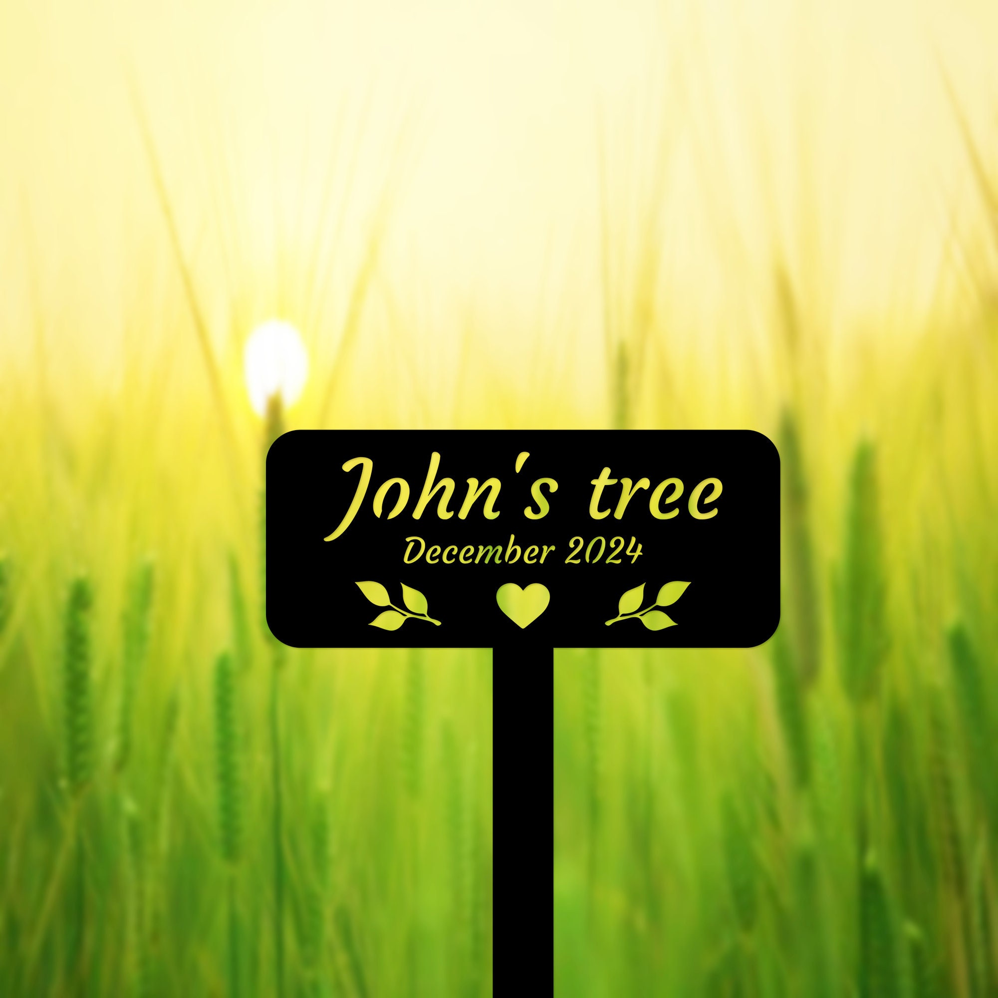 Custom Tree Signage Custom Memorial Tree Sign With Stake, Tree Garden Sign, Metal Name ...