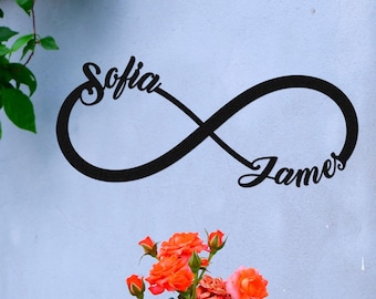 Custom Metal Infinity Sign,Personalized Wedding Gift for Couple,Monogram Metal Sign,Wedding Date Sign,Metal Engagement Sign,Anniversary Gift