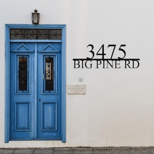 Custom Metal Modern House Number Sign,Personalized Address Sign with Street Name,Metal Modern Deco Numbers,Address Number Plaque,Metal Sign