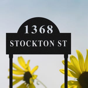 Custom House Number Sign, Personalized Modern House Address Number Sign, House Number Garden Stake, Metal Address Plaque, Address Yard Stake