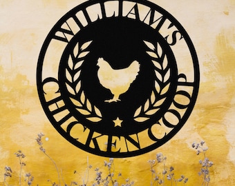 Custom Chicken Coop Sign, Personalized Chicken Metal Sign, Chicken Coop Wall Art, Farm House Decor, Metal Barn Sign, Hen House Decor