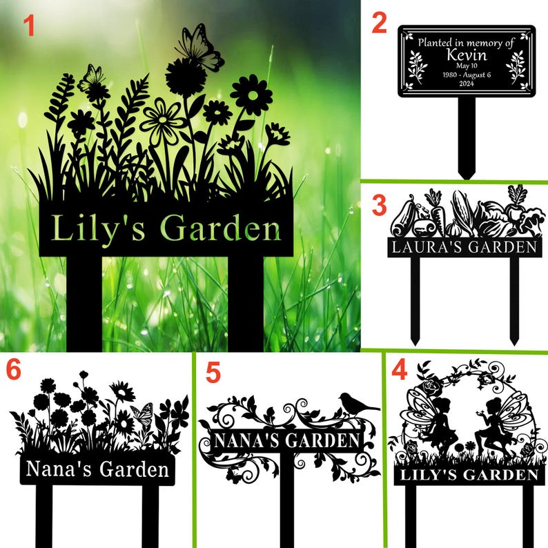 Letrero de jardín personalizado con estaca, diseño floral, nombre del jardinero, metal para mamá, decoración de porche imagen 16