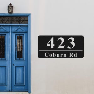 Plaque d'adresse en métal personnalisée, Plaque murale Custom House, Numéro de maison en métal moderne, Plaque d'adresse en métal en métal, Nom de rue