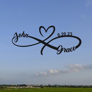 Personalized Infinity Sign with Names,Custom Metal Infinity Decor,Metal Wall Art,Engagement Sign,Wedding Gift for Couple,Anniversary Gift
