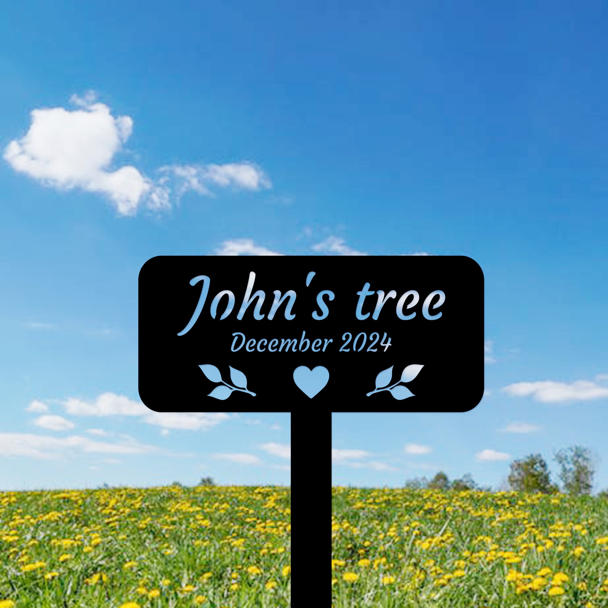 Custom Tree Signage Custom Memorial Tree Sign With Stake, Tree Garden Sign, Metal Name ...