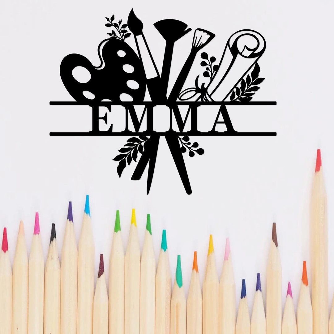 Custom Art Studio Metal Sign, Personalized Artist Name Sign, Art Studio ...