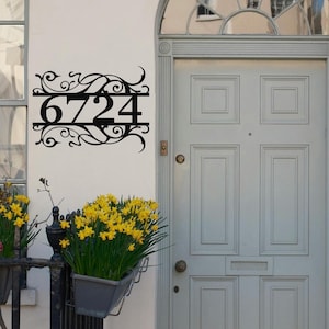 Personalized Metal Modern House Number Sign, Custom Modern Address Sign, Metal Address Number Plaque, Outdoor Sign, Address Sign, Metal Sign