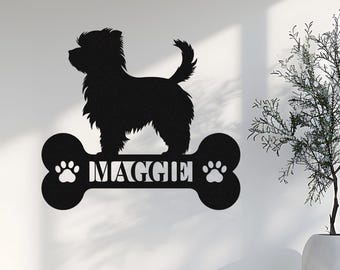 Personalized Metal Dog Wall Art, Custom Metal Dog Name Sign, Dog Wall Sign, Pet Name Yard Sign, Outdoor Metal Dog Sign, Dog Lover Gift