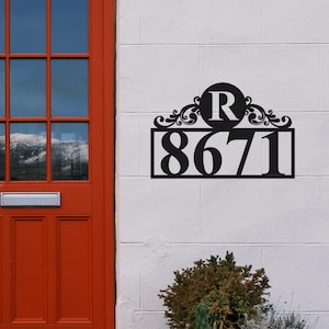 Custom Metal Address Sign, Personalized House Number Sign, Metal Address Number Plaque, Modern Address Sign, Front Porch Address Sign