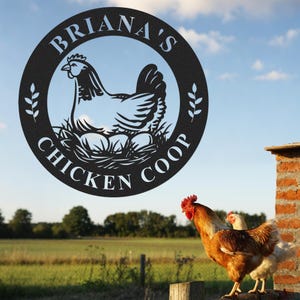 Custom Chicken Coop Sign, Personalized Hen House Coop Sign, Metal Hen House Decor, Farm House Sign, Chicken Coop Wall Art, Little Coop Sign