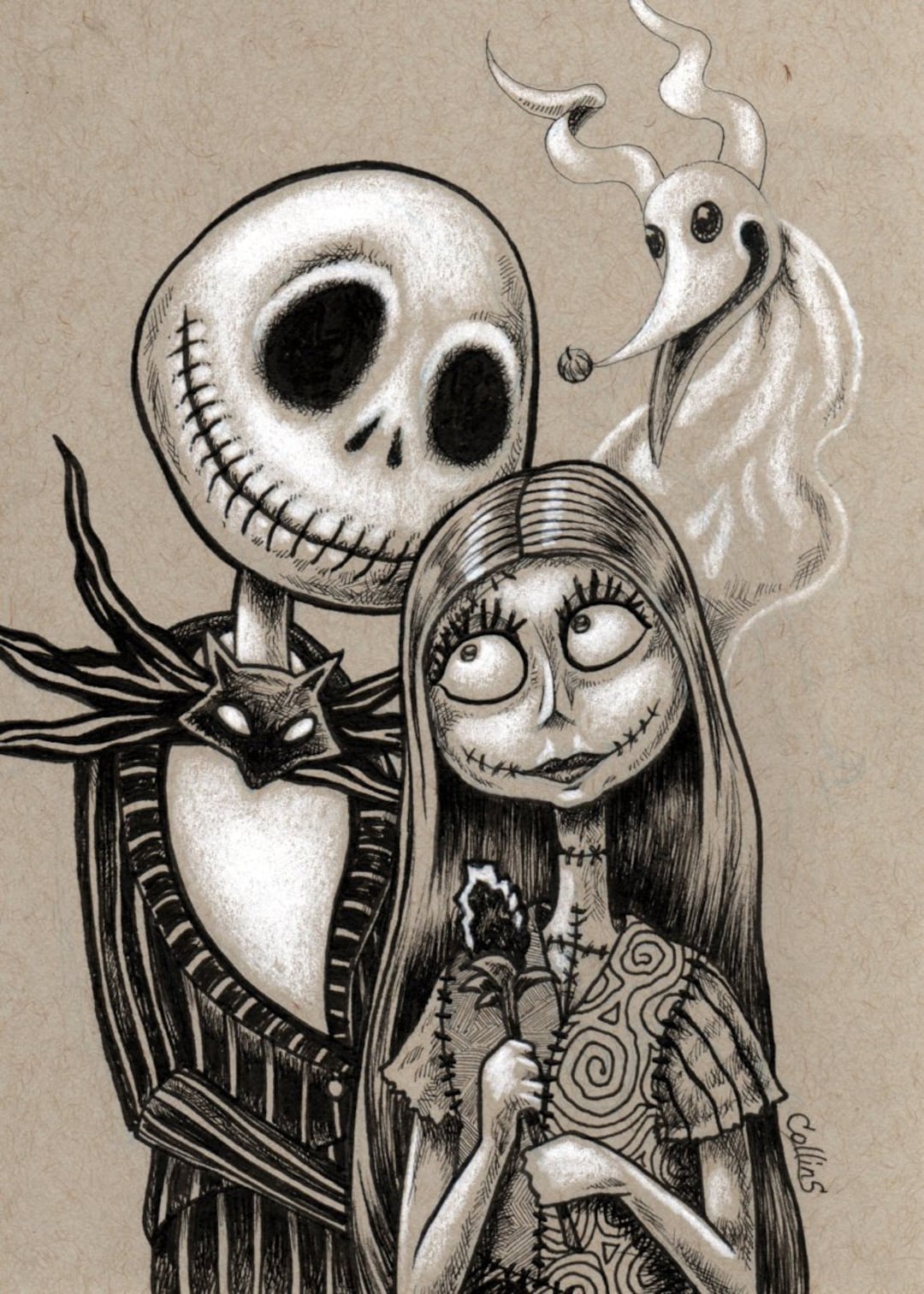 jack skellington and sally sketches