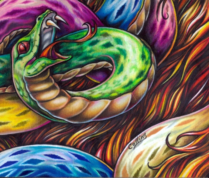 Medusa Greek Mythology colored pencil fine art wall print 