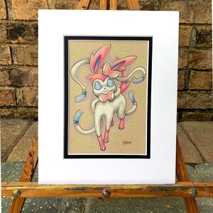 Sylveon Pokemon Eeveelution 5x7 small wall art signed print by Bryan Collins image 5