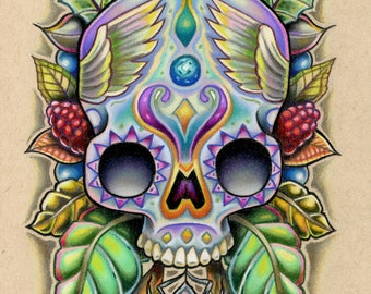 Nature Skull 5x7 fine art wall print - by Bryan Collins