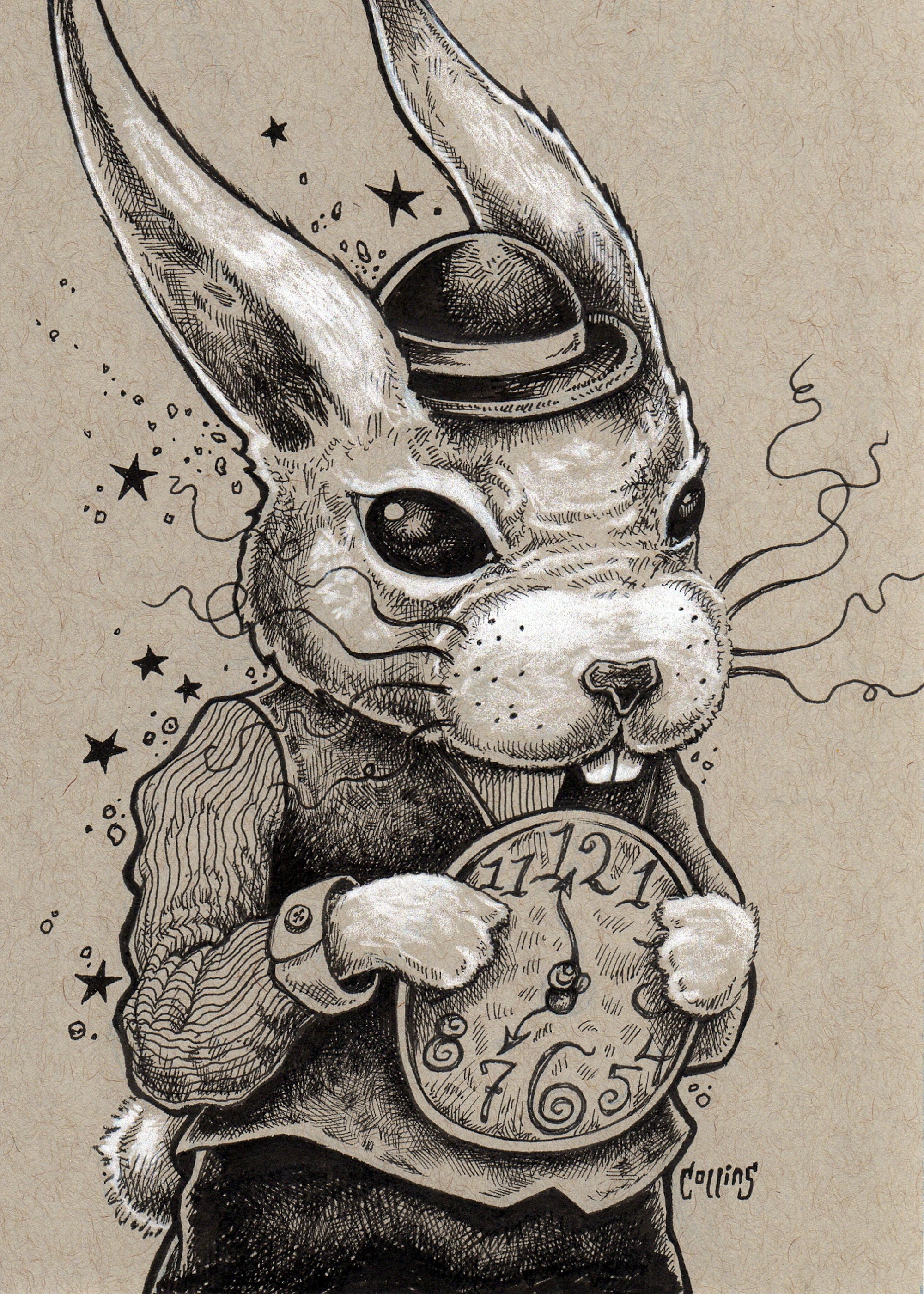 The White Rabbit Alice in Wonderland Wall Art Fine Pop Print - by