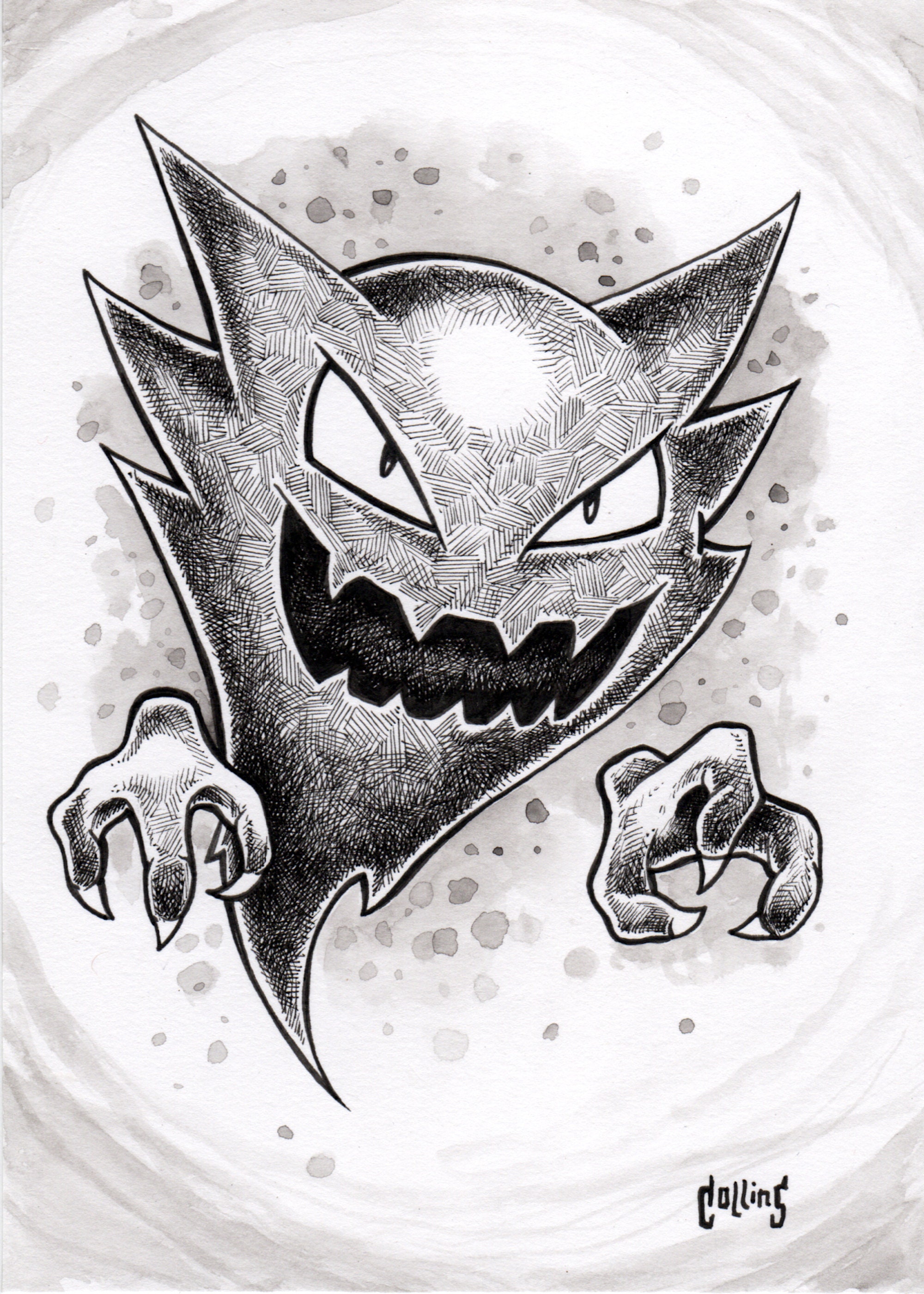 Black And White Gengar Pokemon Black & White Drawing Haunter PNG