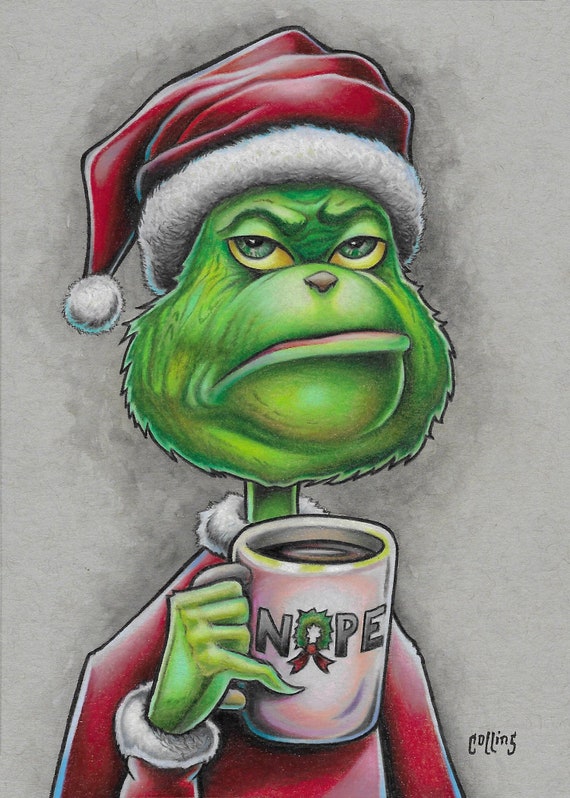 Grinch Whatever Xmas Mug By Gallerie 2 Cabinet 1 Shelf