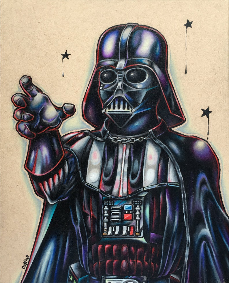 Darth Vader Original 8x10 Star Wars pop art on wood by Bryan Collins
