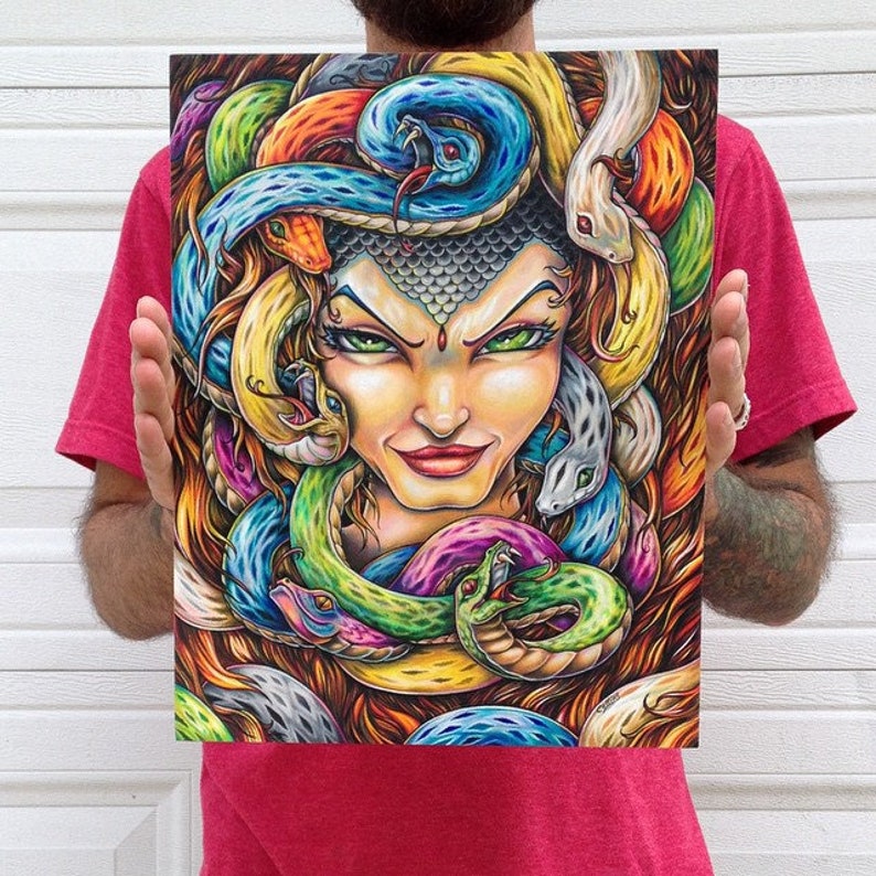 Medusa Greek Mythology colored pencil art print by Bryan ...