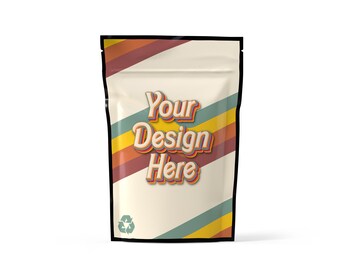 Custom Mylar Bags (1g) Personalized Gram Bags with Labels - Smell Proof Bags for Food Packaging - Stand Up Pouches & Sticker Labels